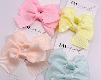 Baby hair bow, Hair clips, Pastel hair clips, Spring hair accessories, Baby shower gift, Baby bows, Nylon headbands, Baby headbands