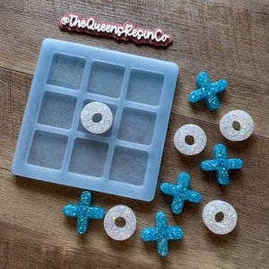 Ice Princess Tic Tac Toe Set (Large) | Ready to Ship ~ Resin Tic Tac Toe Game Set | The Queens Resin Co.