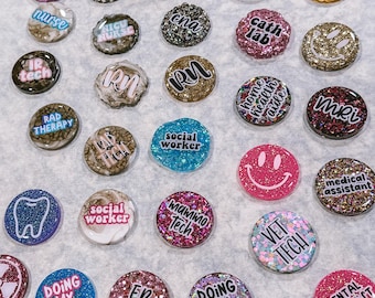 Bobine de badge personnalisée | Bobine d'insigne en résine personnalisée, créez le vôtre ! Choisissez vos paillettes et plus encore~