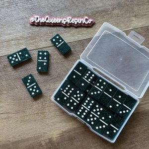 Forest Sparkle Dominoes Set | Ready to Ship ~ Resin Domino Game Set | The Queens Resin Co.