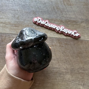 Darkest Knight Mushroom Jar | Ready to Ship ~ Resin Mushroom Jar | The Queens Resin Co.