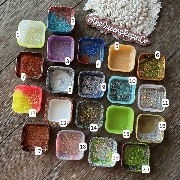 Mini Squares Dish | Ready to Ship ~ Resin Mini Dish | The Queens Resin Co.