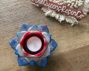 Candelabro de loto de la mafia de Buffalo Bills / Listo para enviar ~ Candelabro de té de resina / The Queens Resin Co.