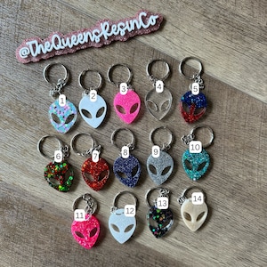 Out of This World Alien Keychain | Ready to Ship ~ Resin Alien Keychain | The Queens Resin Co.