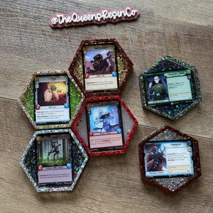 Star Wars Favorites Coaster | Ready to Ship ~ Resin Encased Star Wars Unlimited Trading Card Coaster | The Queens Resin Co.