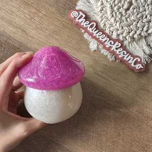 Pastel Dreams Cottage Mushroom Jar | Ready to Ship ~ Resin Mushroom Jar | The Queens Resin Co.