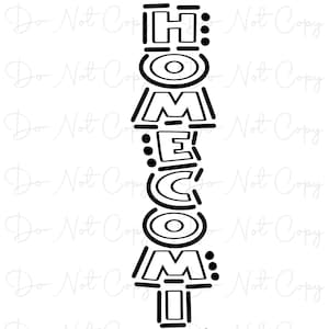 HOMECOMING  Vertical -  Doodle Word - Sublimation PNG - Digital Artwork - Clip Art
