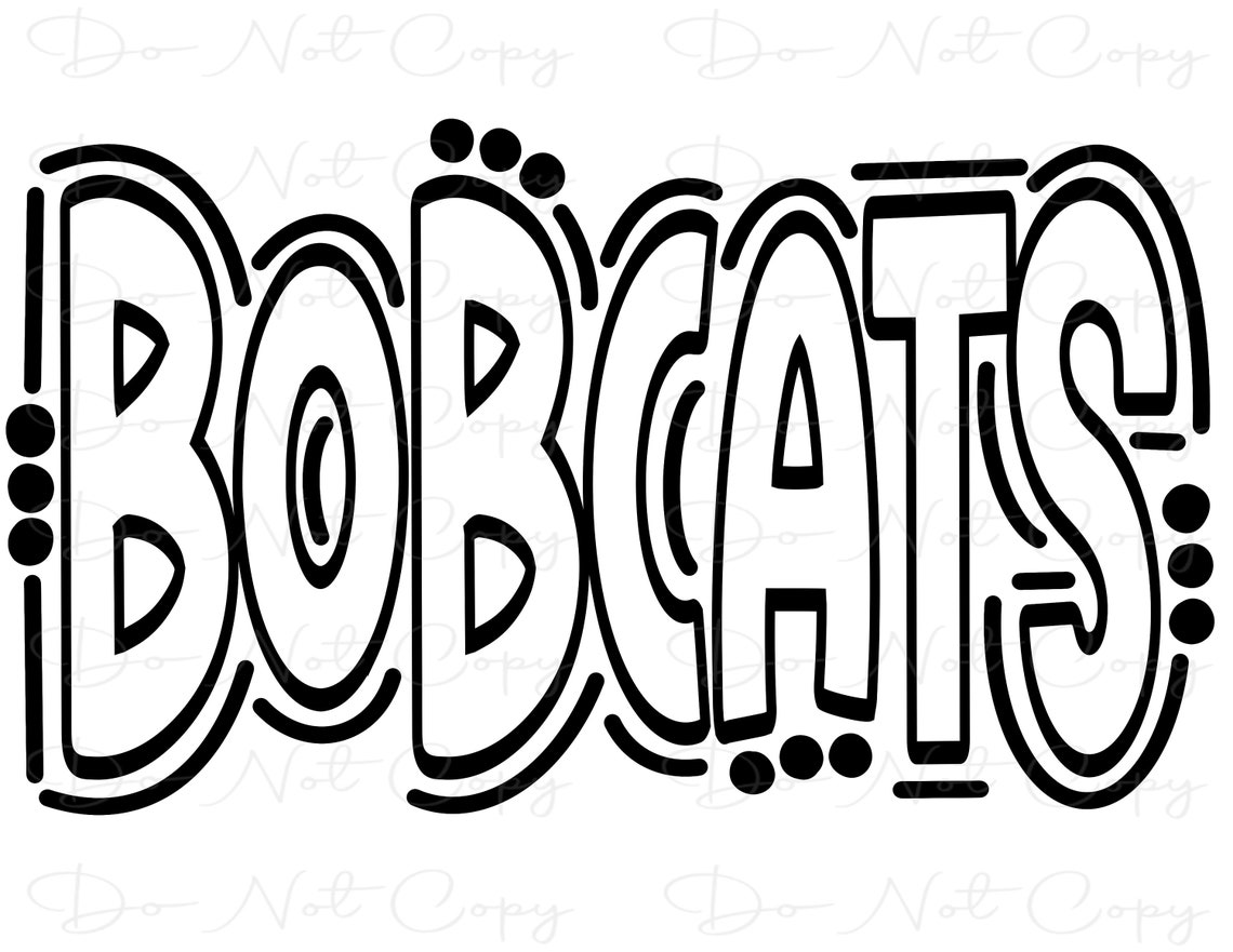 BOBCATS - Doodle Letters Transparent- Blank - Sublimation PNG and SVG ...