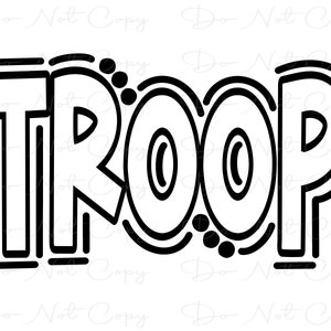 TROOP - Doodle Word - Sublimation PNG and SVG - Digital Artwork