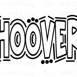 HOOVER - Doodle Letters Transparent Background - Sublimation PNG and SVG - Digital Artwork