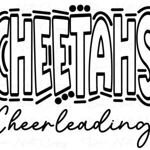 CHEETAHS Cheerleading - Doodle Words - Sublimation PNG and SVG - Digital Artwork