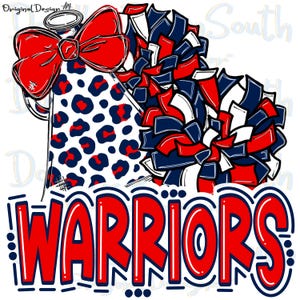 KRIEGER - Cheer PomPoms Megaphon - Doodle Buchstaben - Sublimation PNG - Digital Artwork