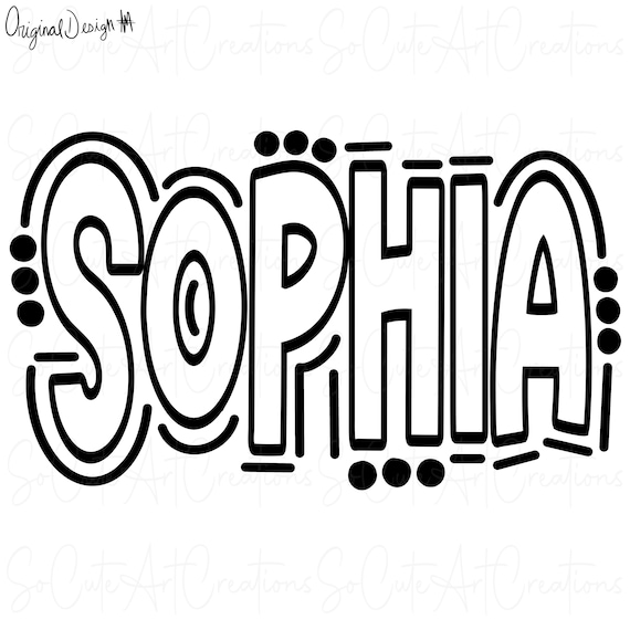 SOPHIA - Doodle Name - Outline - Dtf Sublimation PNG SVG - Digital