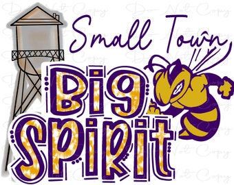 Pequeño pueblo con gran espíritu PNG: Tie-Dye morado y dorado (Obra de arte digital)