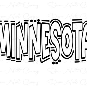 Minnesota- Doodle Letters Transparent Background - Sublimation PNG and SVG - Digital Artwork