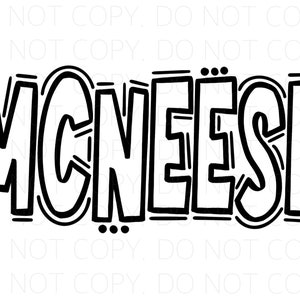 MCNEESE -  Doodle Letters - Sublimation PNG - Digital Artwork - Clip Art