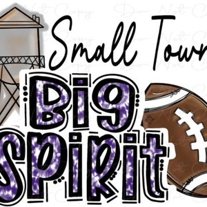 Small Town Big Spirit - Purple - Doodle Letters TieDye - Sublimation PNG - Digital Artwork - Clip Art