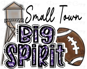 Small Town Big Spirit - Púrpura - Doodle Letters TieDye - Sublimación PNG - Arte digital - Clip Art