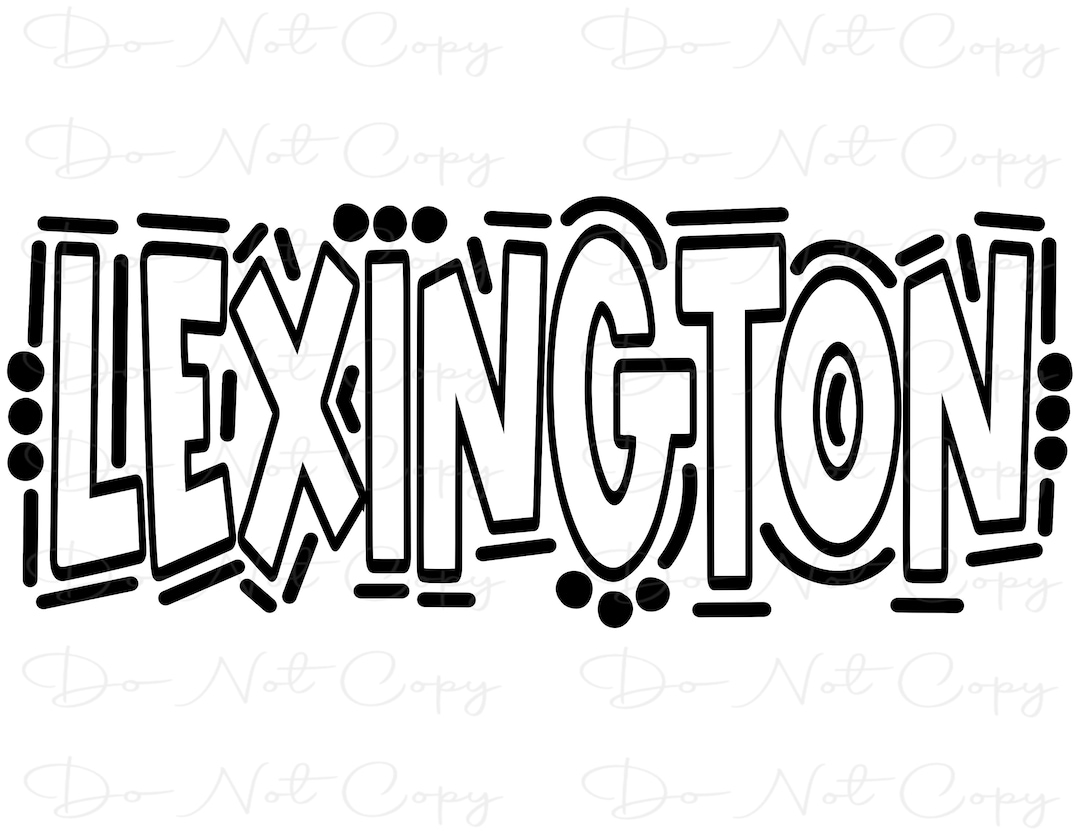 LEXINGTON Doodle Letters Transparent Background Sublimation PNG and SVG