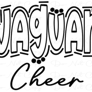 JAGUAR Cheer - Doodle Letters Transparent Background - Sublimation PNG and SVG - Digital Artwork