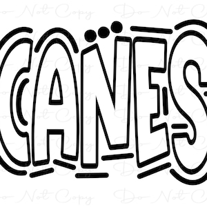 CANES - Doodle Word - Sublimation PNG and SVG - Digital Artwork