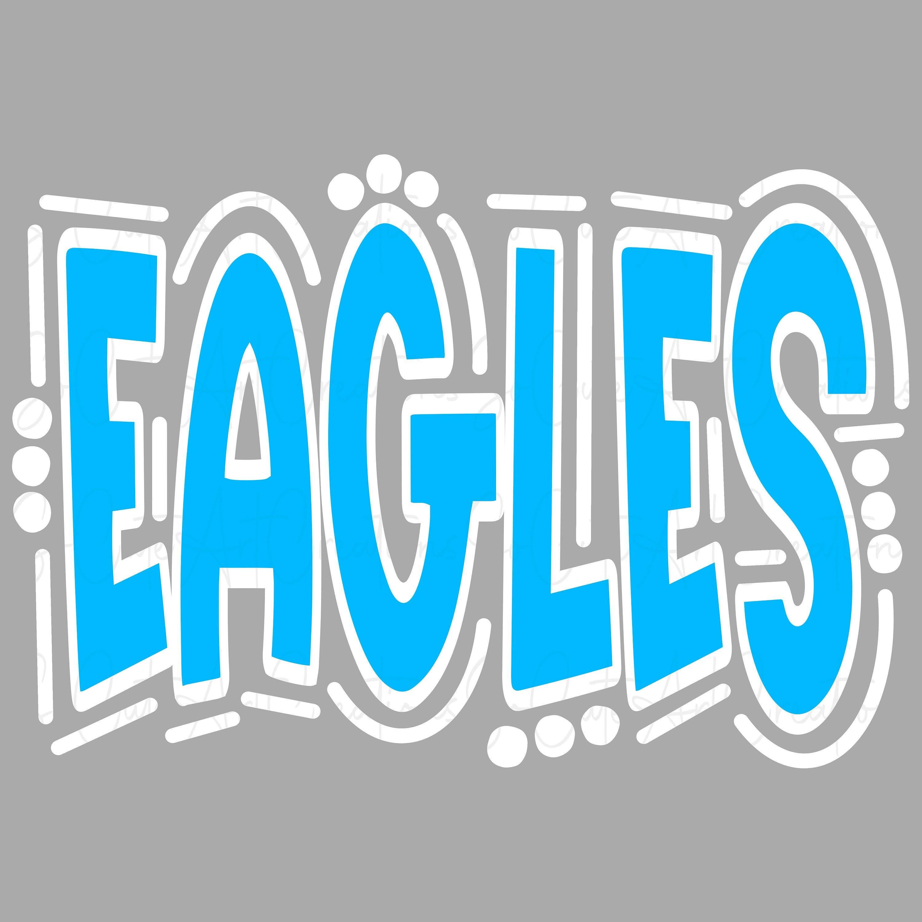 EAGLES-  Doodle Word - Sublimation DTF PNG  - Digital Artwork - Clip Art