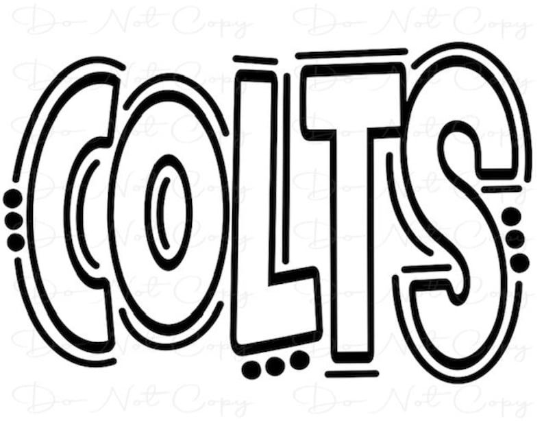 COLTS - Doodle Letters Transparent Background - Sublimation PNG and SVG ...