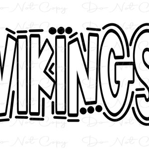 VIKINGS - Doodle Letters Transparent Background - Sublimation PNG and SVG - Digital Artwork
