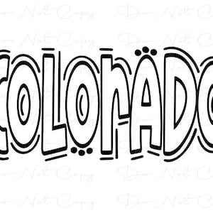 Colorado - Doodle Letters Transparent Background - Sublimation PNG and SVG - Digital Artwork