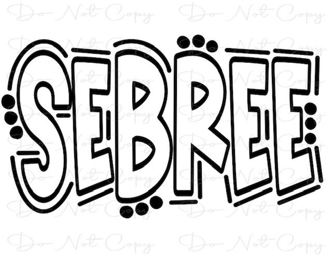 SEBREE Doodle Letters Sublimation PNG and SVG Digital Artwork Clip Art Etsy
