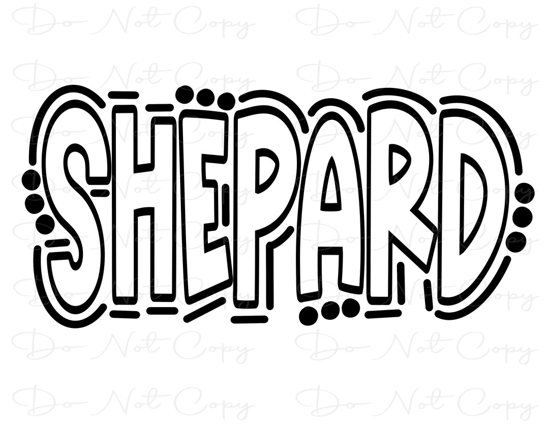 SHEPARD - Doodle Letters Transparent Background - Sublimation PNG and ...
