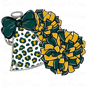 Cheer PomPoms Megaphone Mascot - Doodle Letters - Sublimation PNG - Digital Artwork