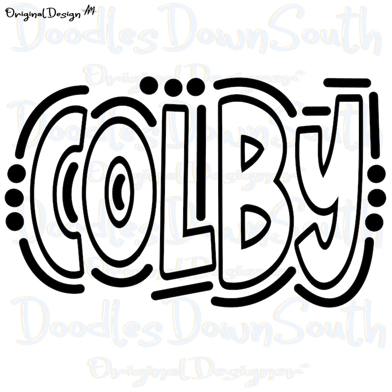 Colby Sign COLBY - Doodle Word Outline - Sublimation PNG SVG - Digital Artwork ...