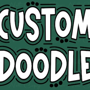 Custom Doodle Word - Black and White -  Doodle Letters - Sublimation PNG and SVG - Digital Artwork - Clip Art