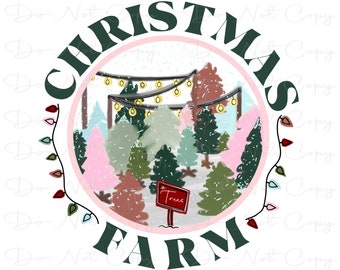 Christmas Farm - Tree Farm - Sublimation PNG - Digital   - Clip Art