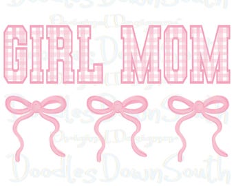 Girl Mom - gingham - preppy - flirtstrik - dtf-sublimatie, png-bestand - digitaal kunstwerk
