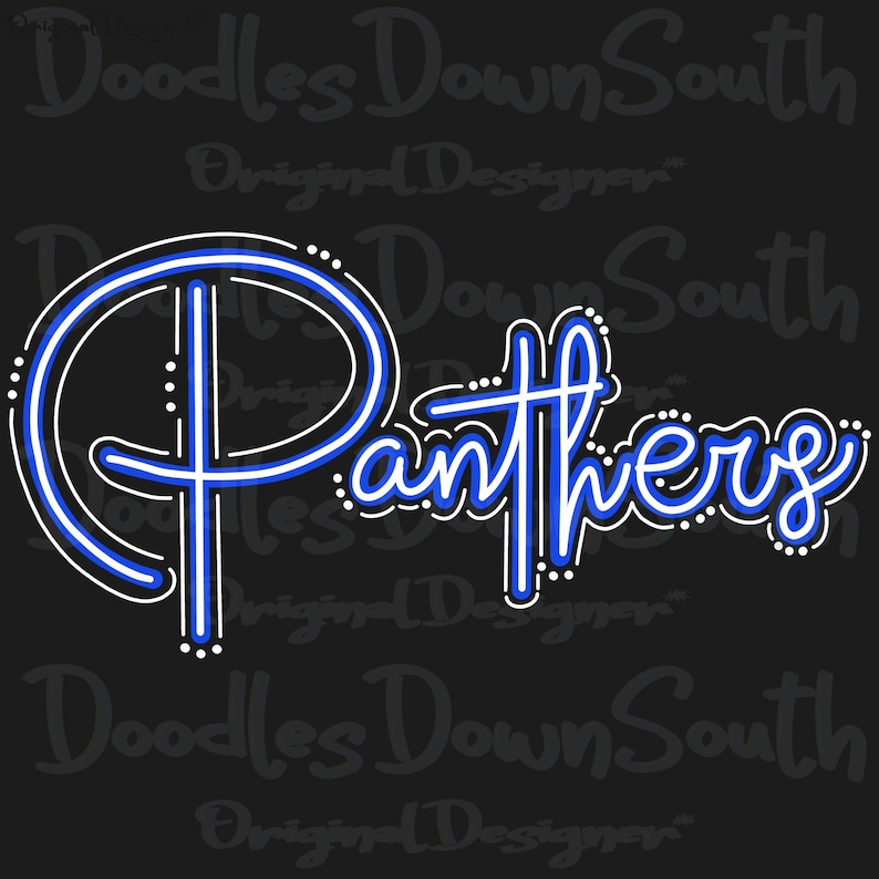 PANTHERS - Cursive Script Doodle Word - Preppy - Senior Pants - PNG ...