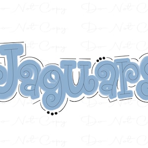JAGUARS - Watercolor Doodle - Sublimation PNG - Digital Artwork- Clip Art