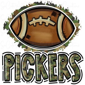 Fútbol de camuflaje PICKERS - Espíritu escolar - Sublimación PNG - Arte digital