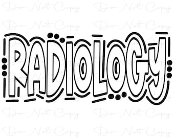 RADIOLOGY -  Doodle Word- Transparent Background - PNG and Svg - Digital Artwork
