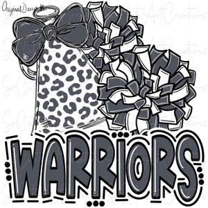 KRIEGER - Cheer PomPoms Megaphon - Doodle Buchstaben - DTF Sublimation PNG - Digital Artwork