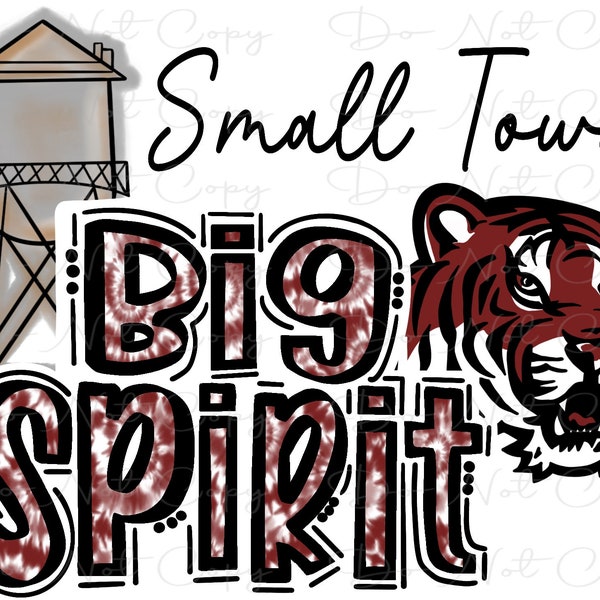 Tigers Maroon TieDye PNG: Small Town Spirit Doodle (Digital Artwork)