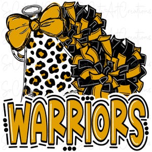 KRIEGER - Cheer PomPoms Megaphon - Doodle Buchstaben - Sublimation PNG - Digital Artwork