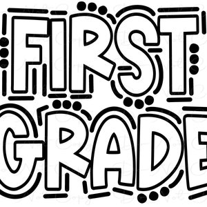 First Grade - Doodle Word - Sublimation PNG and SVG - Digital Artwork