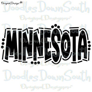 Minnesota- Doodle Word Solid - Sublimation PNG and SVG - Digital Artwork