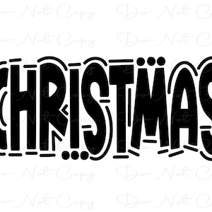 CHRISTMAS - Doodle Word - Sublimation PNG and SVG - Digital Artwork