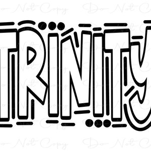 TRINITY - Doodle Word - Sublimation PNG and SVG - Digital Artwork