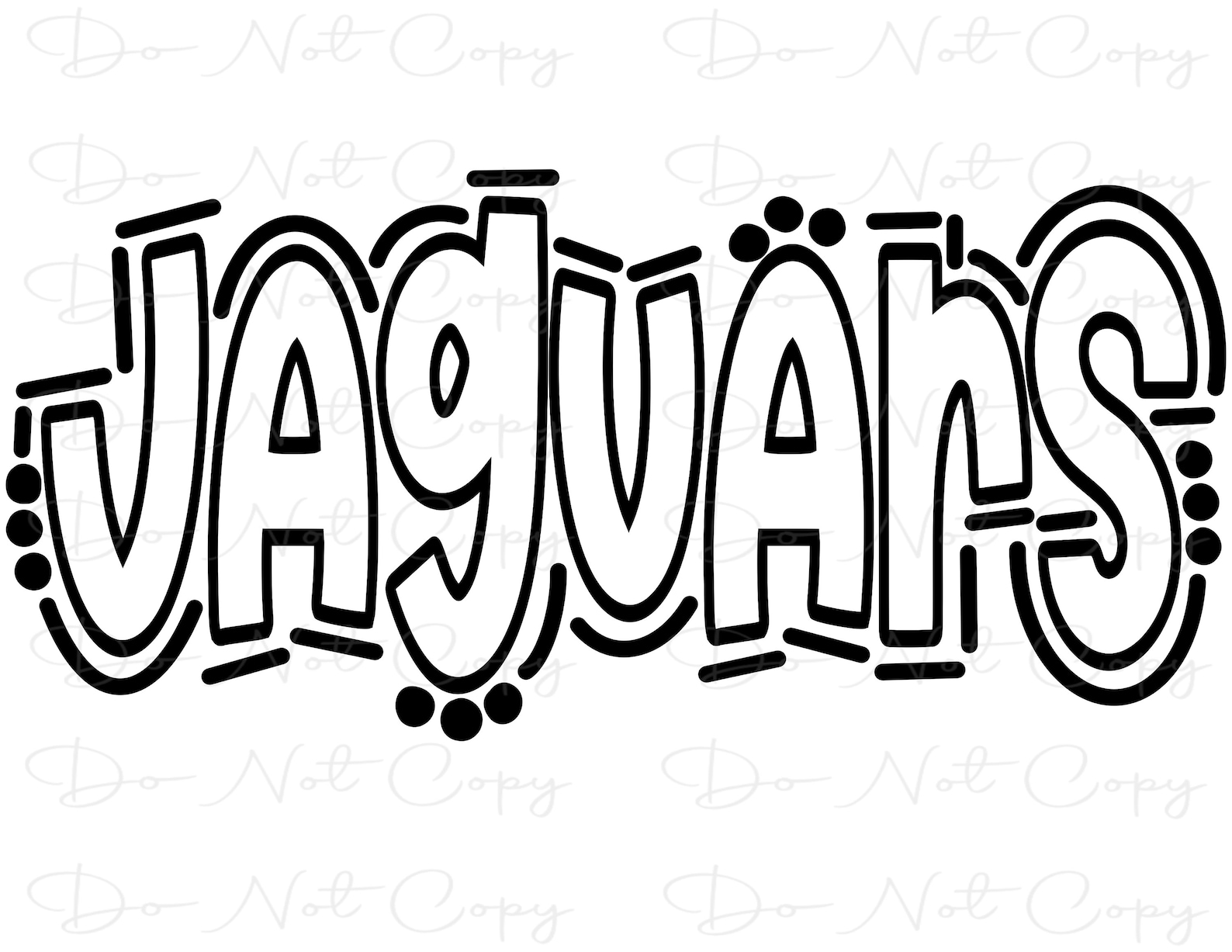 JAGUARS - Doodle Letters Transparent Background - Sublimation PNG and ...