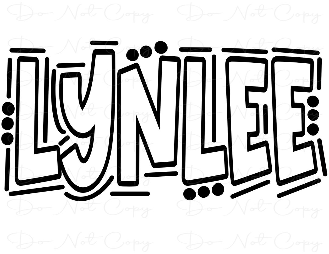 LYNLEE - Doodle Letters - Transparent - Sublimation PNG SVG - Digital ...
