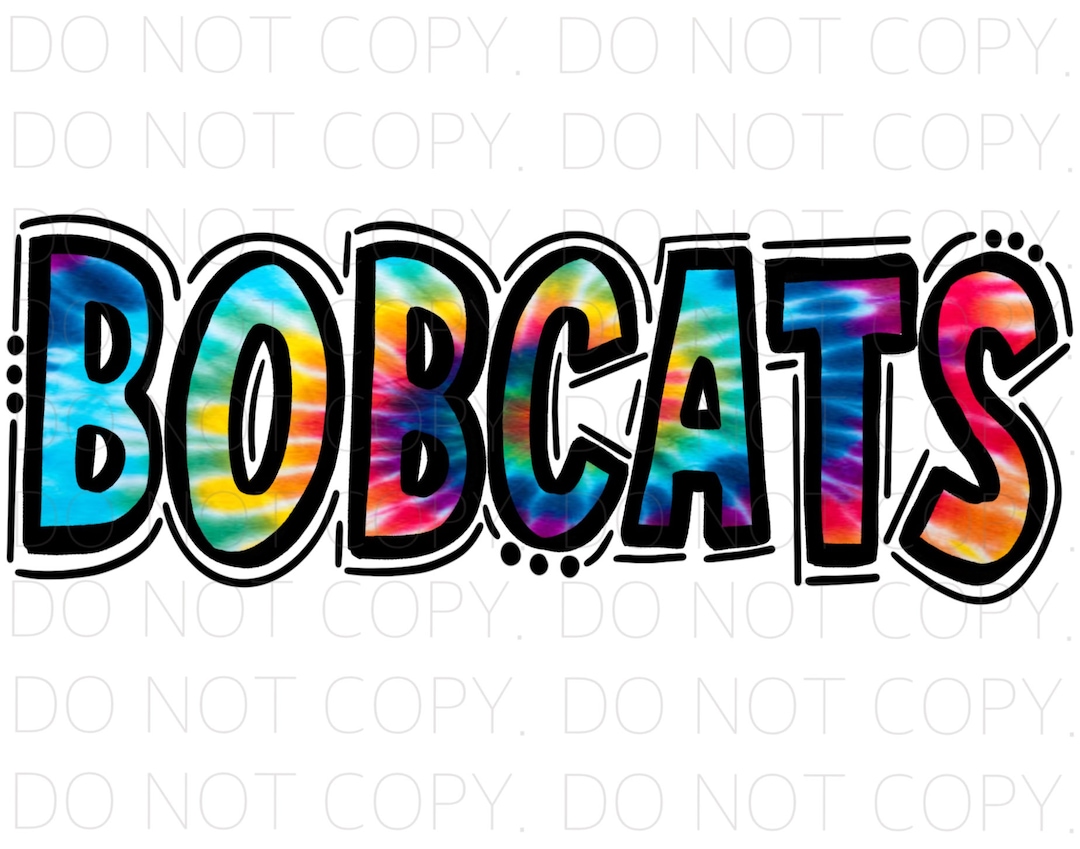 BOBCATS - Doodle Letters Tiedye - Sublimation PNG - Digital Artwork ...